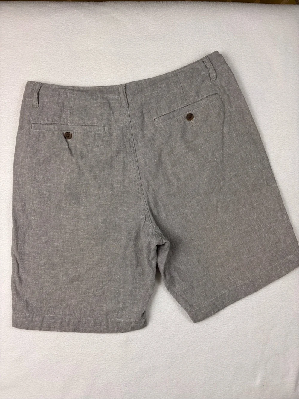 J.Crew Gramercy Linen/Cotton Lightweight Gray Flat Front Chino Short‎ 9